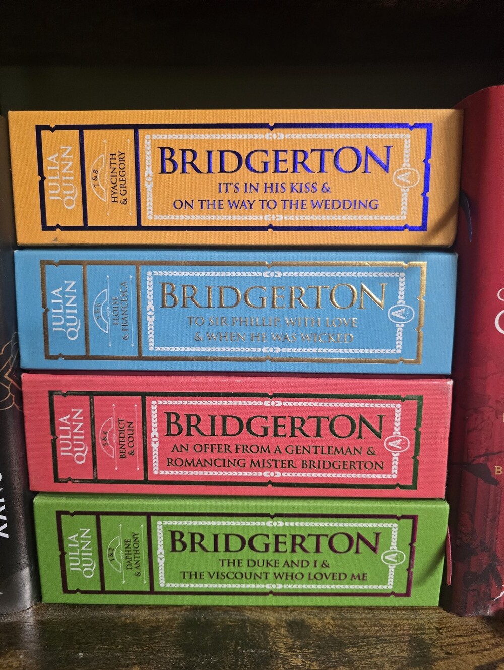 Bridgerton Collector Edition Set - Vibrant Yellow, Blue, Pink, Green Spines